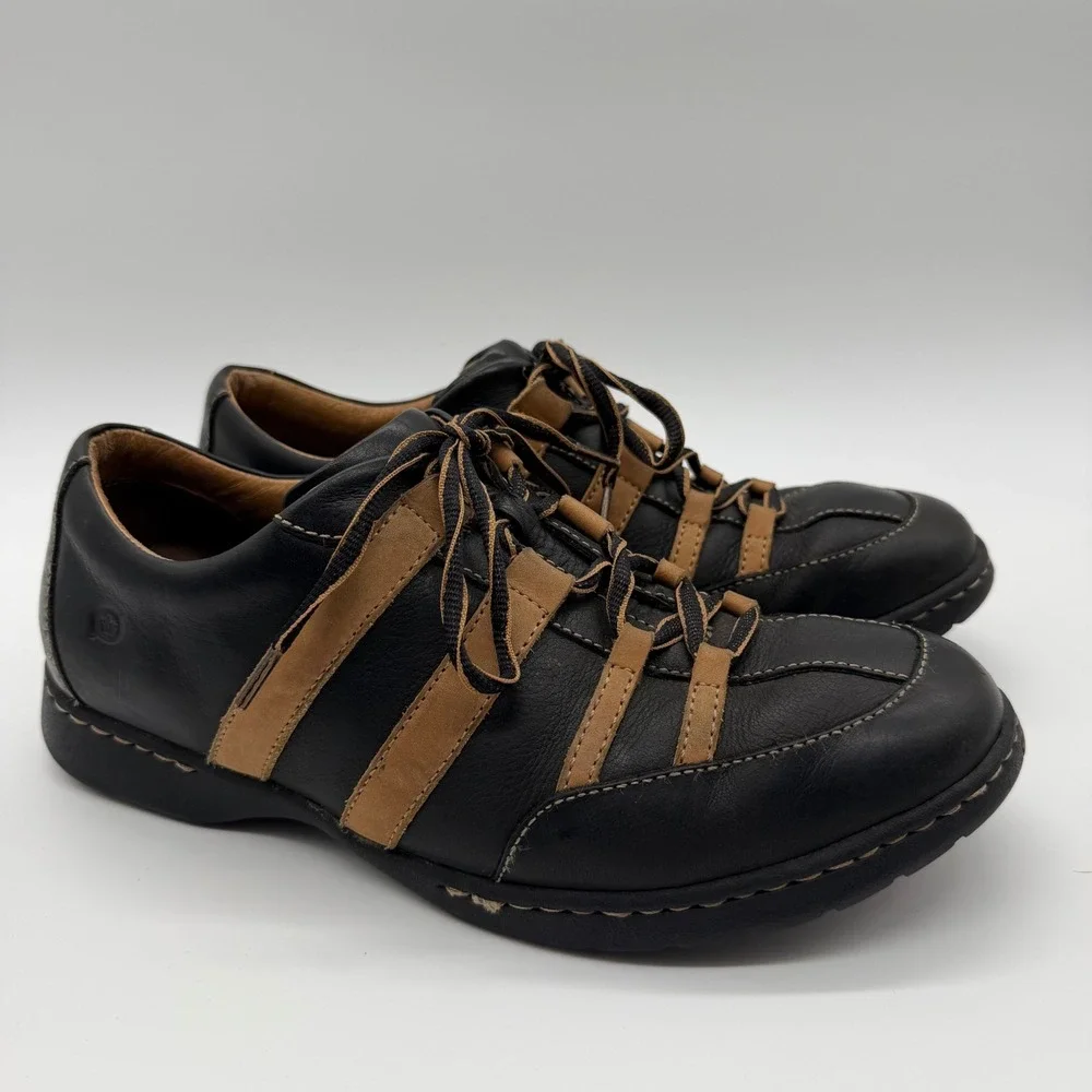 Born Black Brown Leather Comfort Oxford 10.5 Casual Normcore Y2K Minimalist